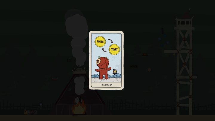 A Chaos Card lands: start and finish swap places
